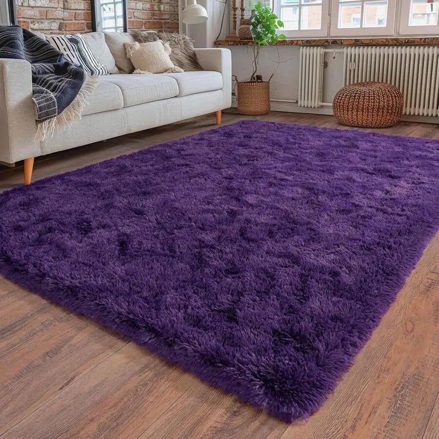 Soft Shag Rugs For Bedroom, Living Room, Luxury Modern Plush Carpet, Non-Slip