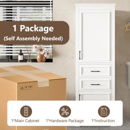 71" Tall Bathroom Vanity (Freestanding) - Modern Design, Damping Hinges & Space-Saving Storage