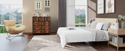 Dresser For Bedroom With 9 Fabric Storage Drawers, Tall Chest Organizer