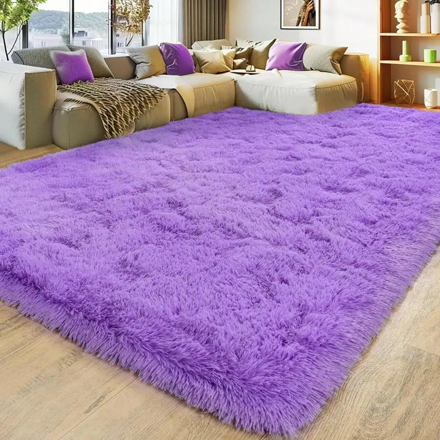 Soft Shag Rugs For Bedroom, Living Room, Luxury Modern Plush Carpet, Non-Slip
