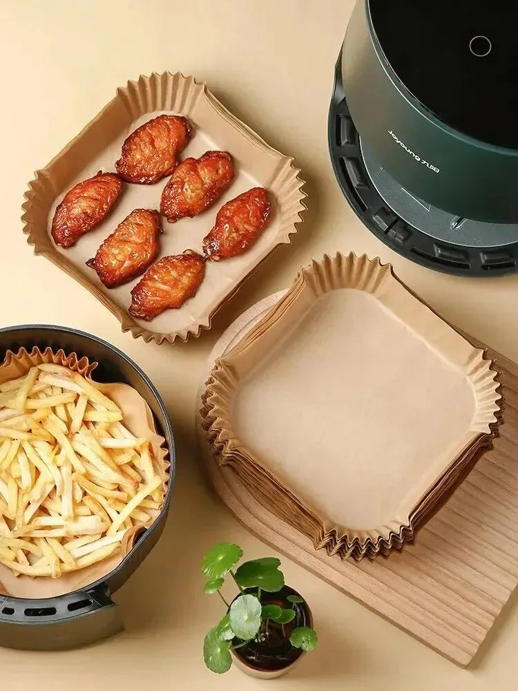 50Pcs Air Fryer Disposable Paper Non-Stick Airfryer Baking Papers