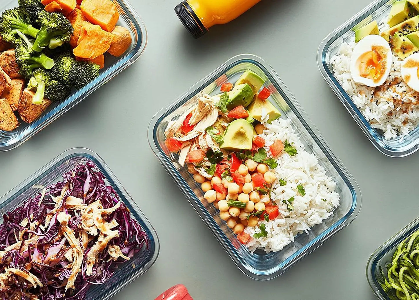 10-Pack Glass Meal Prep Containers with Lids, Airtight Food Storage for Microwave, Oven, Freezer & Dishwasher