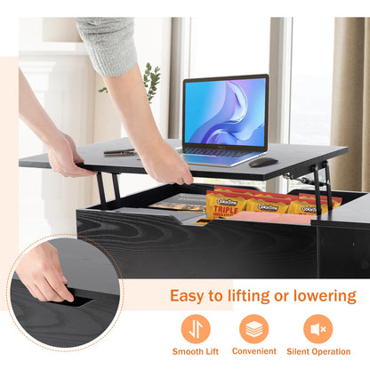 Lift Top Coffee Tables For Living Room, 39.37"x19.7" Wood, Adjustable Storage Shelf, Easy Lift Or Lower