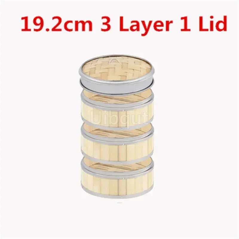 Bamboo Food Steamer basket with Stainless Steel Banding