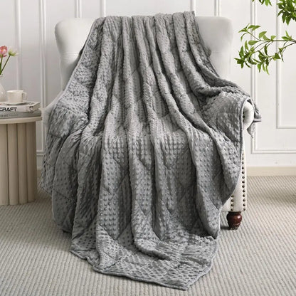 Weighted Blanket Queen Size, 15 lbs, Heavy Minky Blanket, Washable