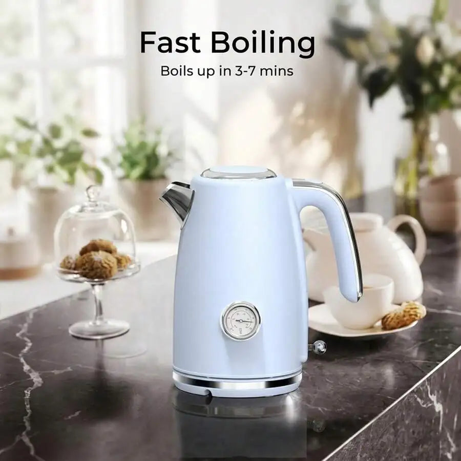 Electric Kettle 1.7L, Quick Heating With Thermometer, LED Indicator
