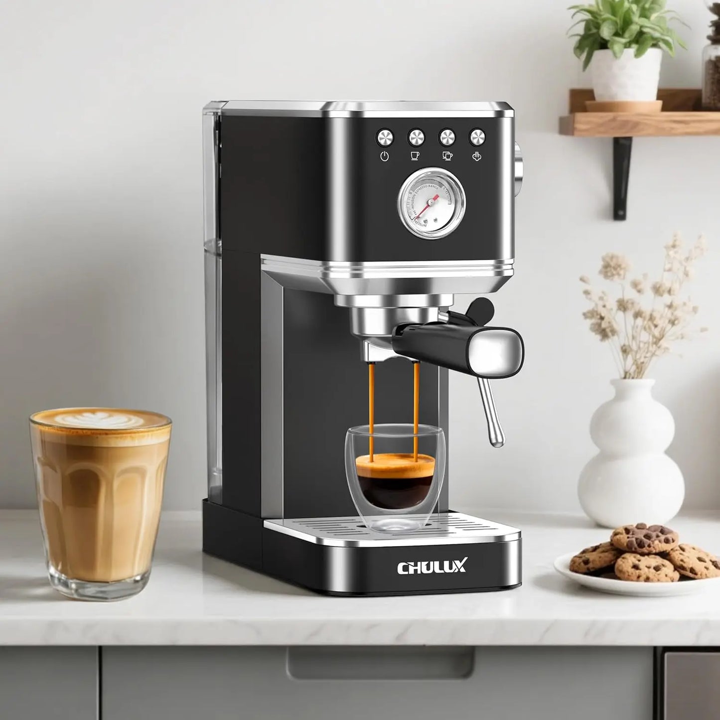 20 Bar Espresso Machine with Milk Frother,Perfect for Home Latte & Cappuccino