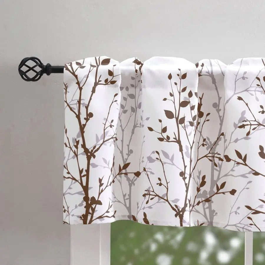 Branch Printed Curtain Valance, 18 Inches long