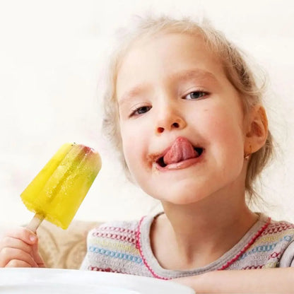 9 Cavity Silicone Ice Pop Molds, Easy-Release, BPA-Free with 50 PCS Sticks