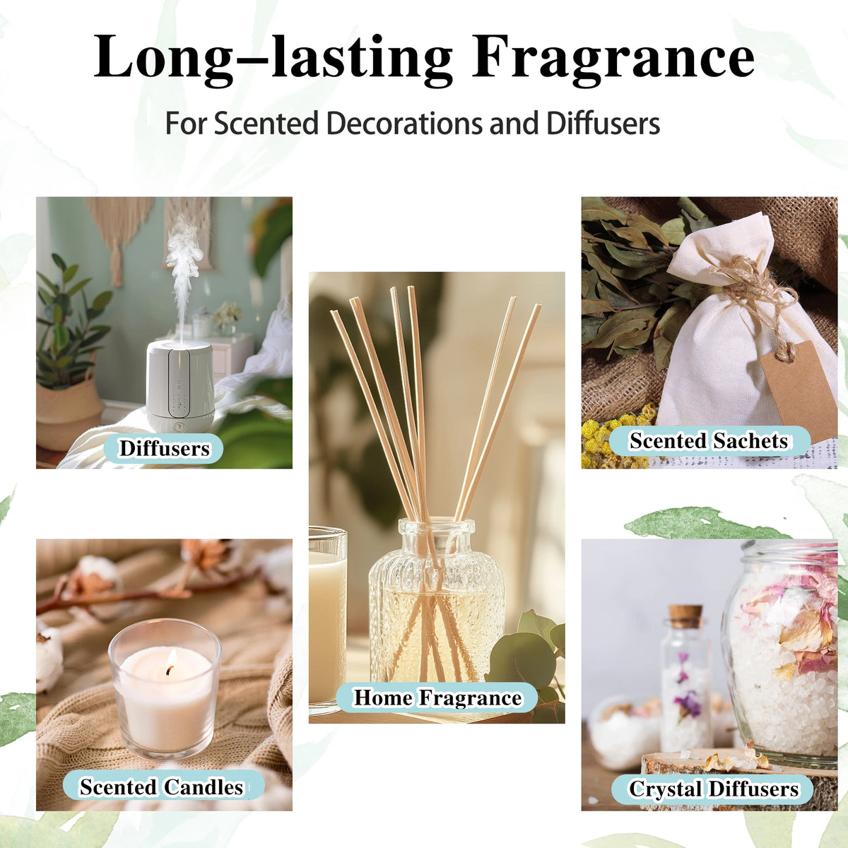 100ml Fragrance Oil, Coconut & Vanilla White Musk Sea Breeze Baby Powder Dragons Blood Sweet Tobacco Freesia for Aromatherapy Diffuser Humidifier Burner, Strawberry Watermelon Cherry Coconut Cranberry