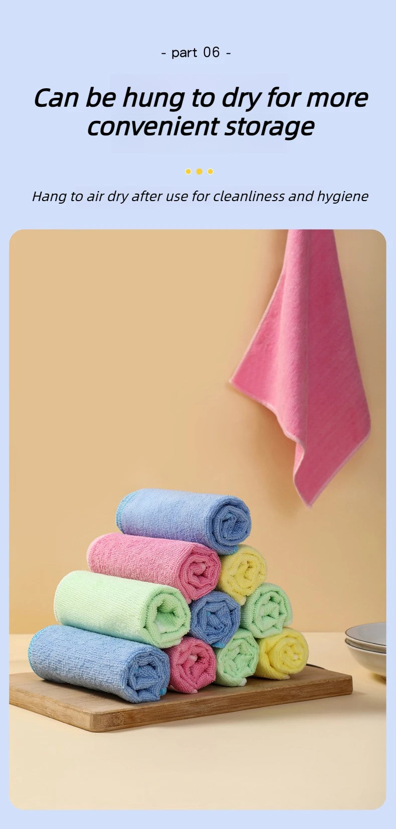 Microfiber Cleaning Cloths, Absorbent, Reusable