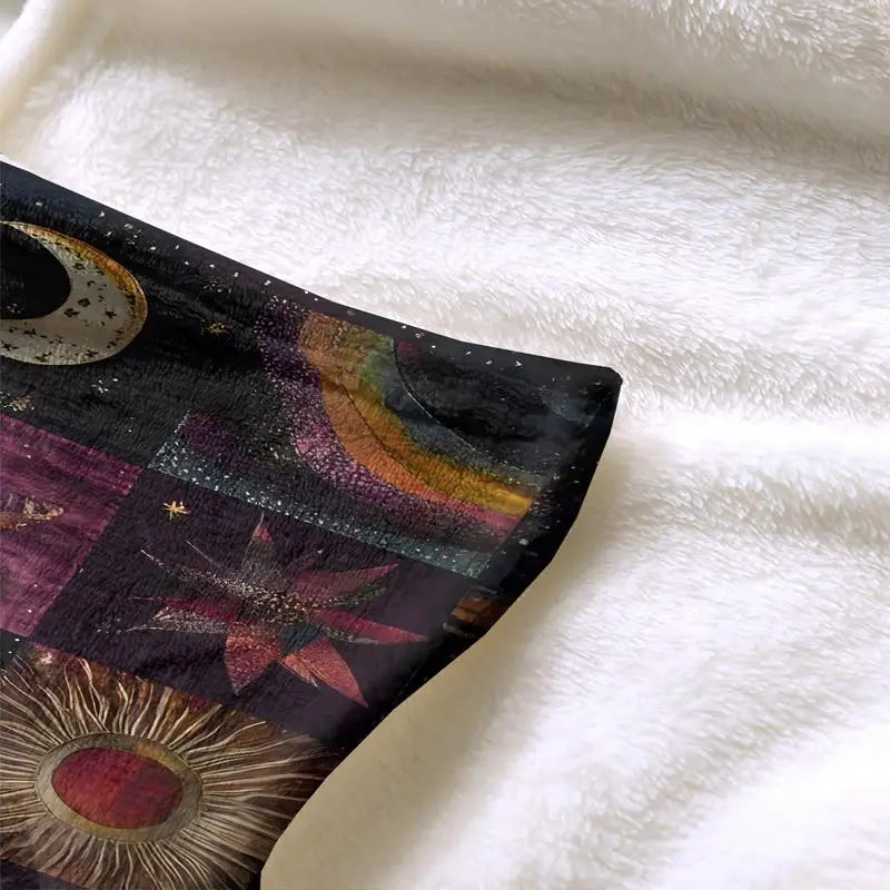 Star & Moon Pattern Boho Blanket