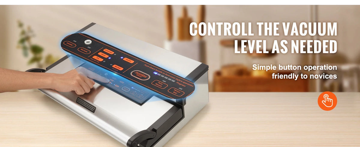 Commercial Vacuum Sealer Machine, Multifunction Automatic Food Packaging with Bag Roll Storage, Cutter for Home Kitchen