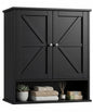 27.6" H Bathroom Wall Cabinet, Modern With Adjustable Shelf & 2 Rattan Doors