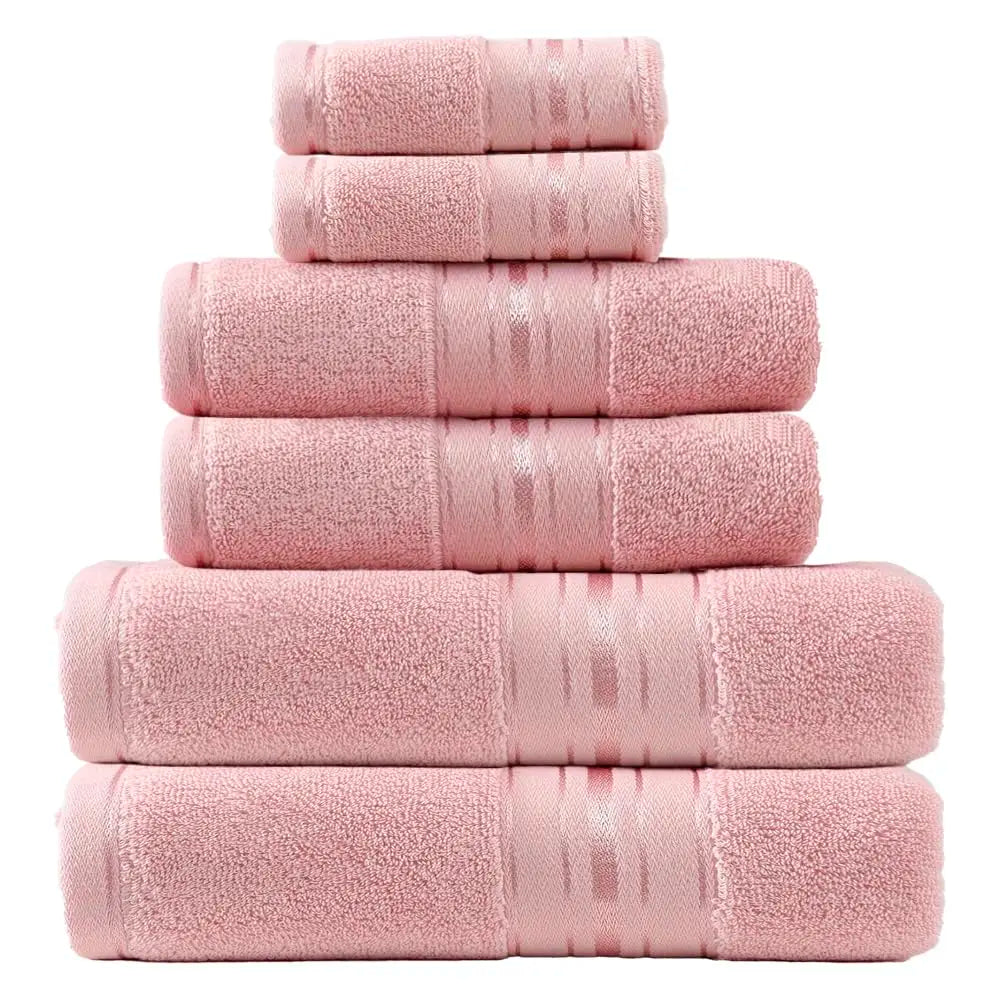 Luxury 6 Piece Towel Set, 2 Bath Towels 2 Hand Towel 2 Washcloths, 100% Cotton Turkish Towels