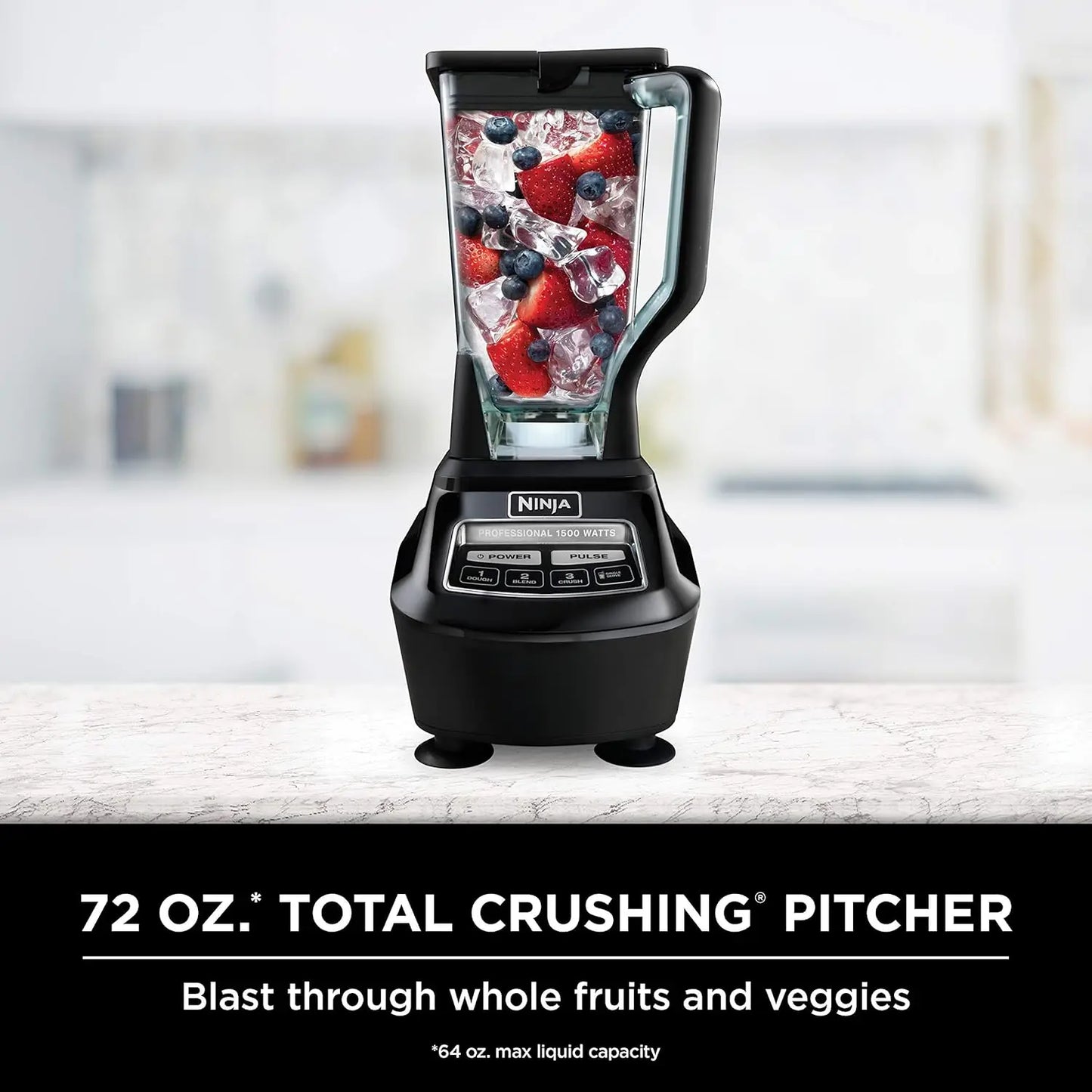 72 oz Blender, 8-Cup Food Processor, To-Go Cups - Ice Crushing & More