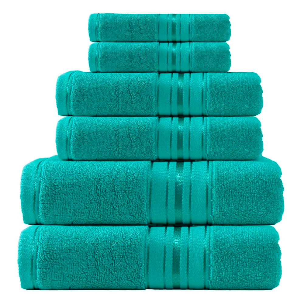 Luxury 6 Piece Towel Set, 2 Bath Towels 2 Hand Towel 2 Washcloths, 100% Cotton Turkish Towels