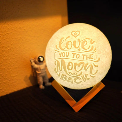 Engraved Moon Lamp, 16 Colors, Romantic Fall Decor Piece with Remote Control and Wooden Base 5.9 inch
