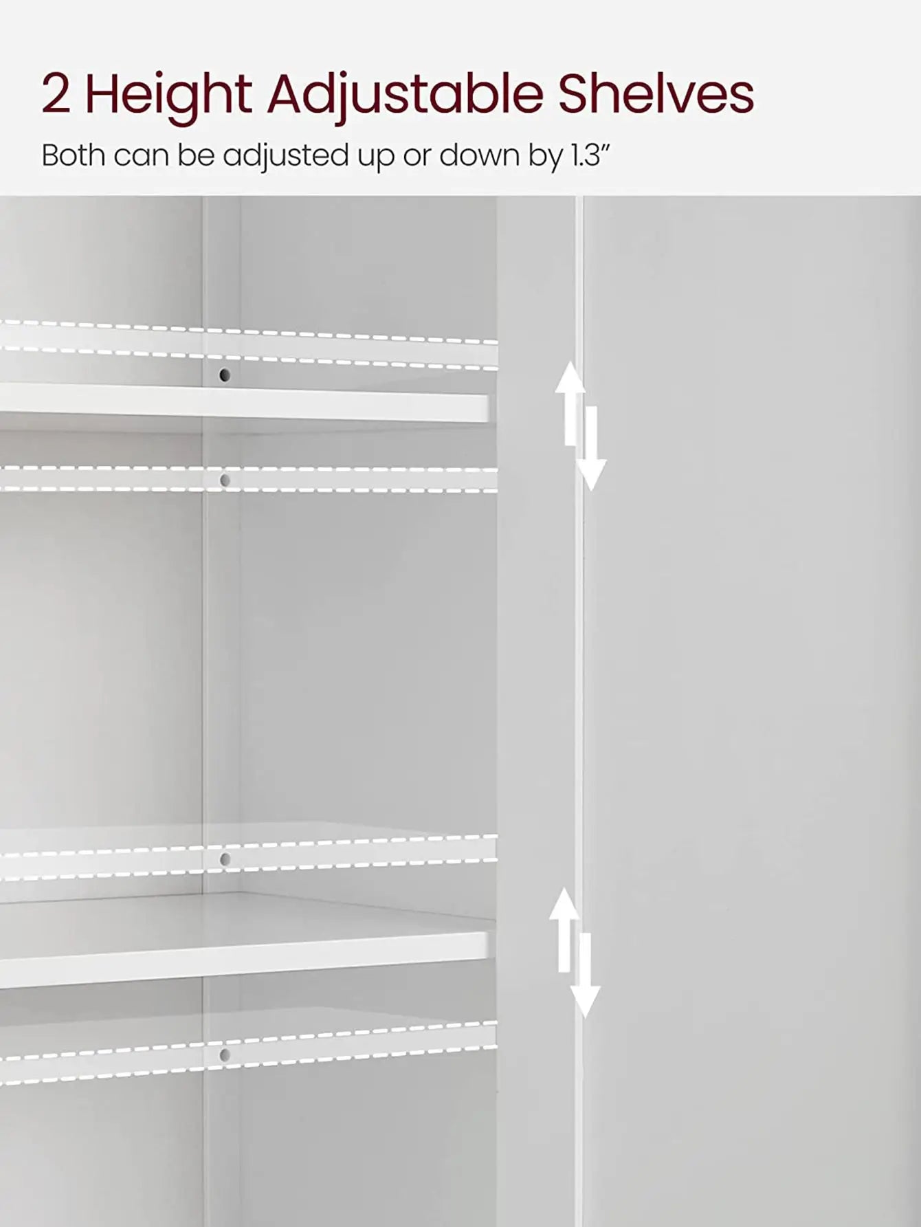 Bathroom Floor Storage Cabinet, With 2 Adjustable Shelves, 11.8 X 2