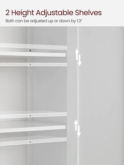 Bathroom Floor Storage Cabinet, With 2 Adjustable Shelves, 11.8 X 2