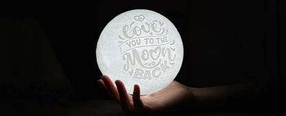 Engraved Moon Lamp, 16 Colors, Romantic Fall Decor Piece with Remote Control and Wooden Base 5.9 inch