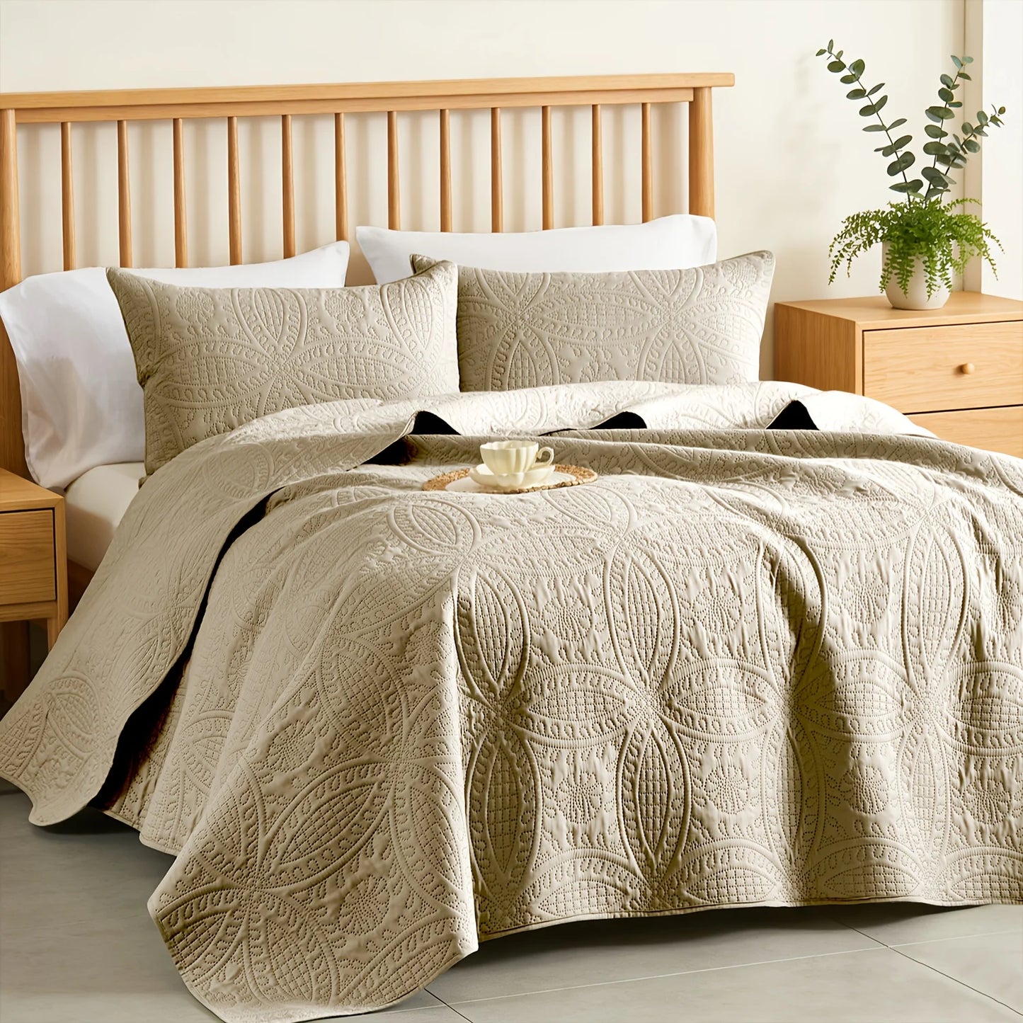 3pcs Or 2pcs Luxury Lightweight Bedspreads Set -Anti-cat Scratch Soft And Breathable Quilt Microfiber Bedspread