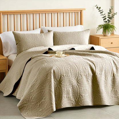 3pcs Or 2pcs Luxury Lightweight Bedspreads Set -Anti-cat Scratch Soft And Breathable Quilt Microfiber Bedspread