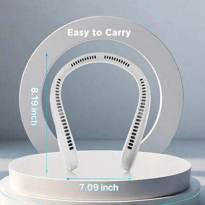 Portable Neck Fan, Rechargeable Bladeless and Wearable with 4 Speeds, 66 Vents