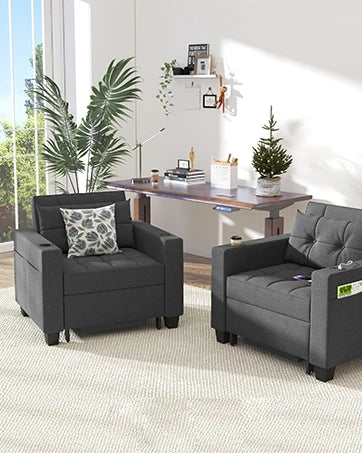 Sofa Bed Sleeper w/Pull Out and Storage,USB, Cup Holder