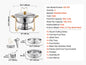 4 Pack Chafing Dish Buffet Set, Stainless Steel w/4 Full Size Round Pans