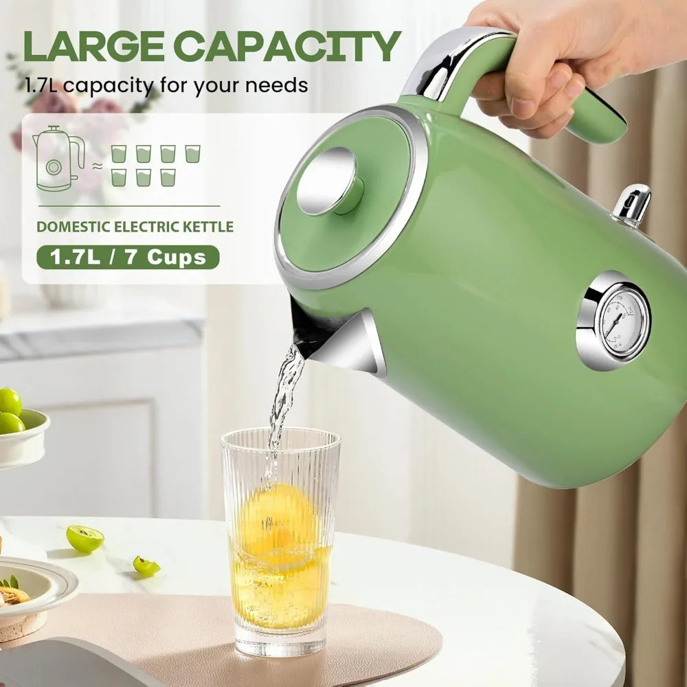 17 Liter Stainless Steel Electric Kettle with Temperature Display, Fast Boiling, Auto Shut Off and Boil Dry Protection