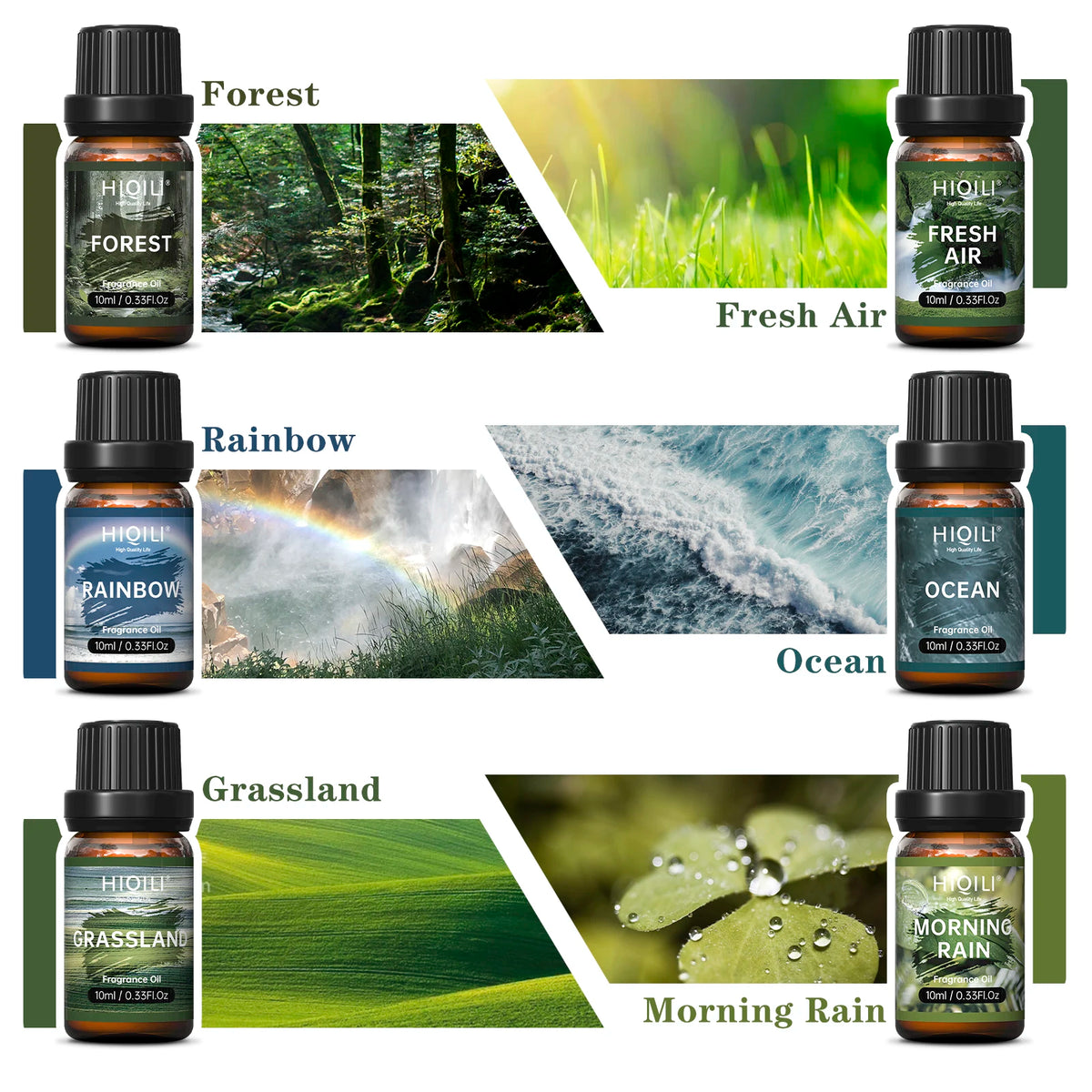 Fragrance Oils Set-Nature Theme | TOP 6 Gift Set Use For Aromatherapy, Diffuser