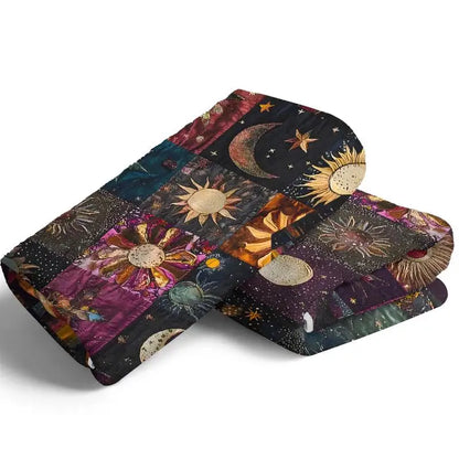 Star & Moon Pattern Boho Blanket
