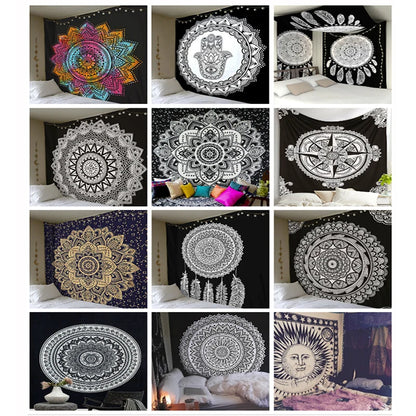 Polyester Mandala Print Tapestry Wall Hanging