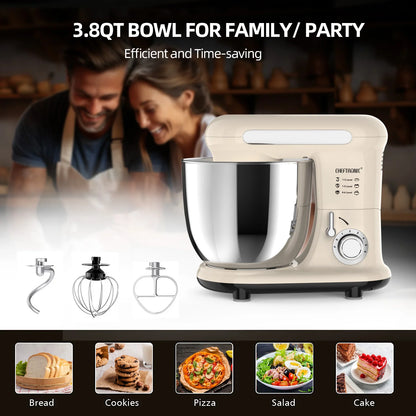 1pc Stand Mixer, Tilt-head, Electric Dough Mixer, 300W 3.8QT Stainless Steel Bowl, US Plug