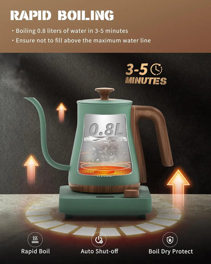 Electric Kettle, 1000W Quick Heating Gooseneck Kettle