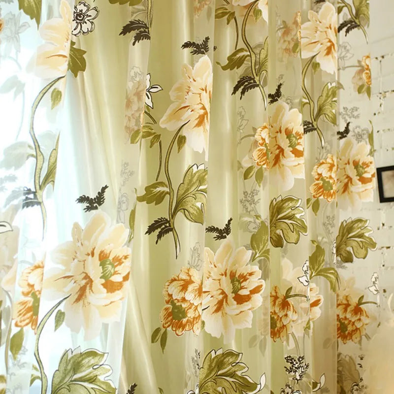 2PCS 100x200cm 3D Tulle Panel Draperies, Luxury Sheer
