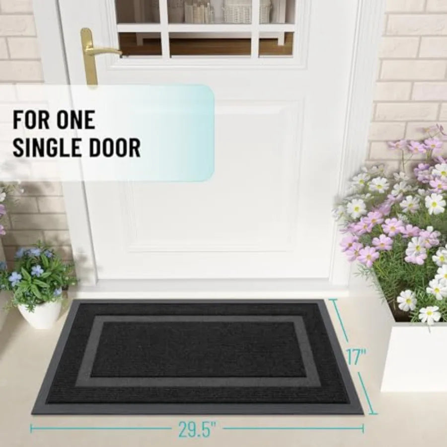 Front Door Mat Indoor Outdoor Entrance, Waterproof All-Season