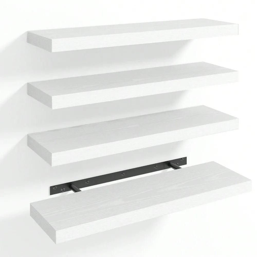 4/8pcs 15.8 Inch Rustic Floating Shelves