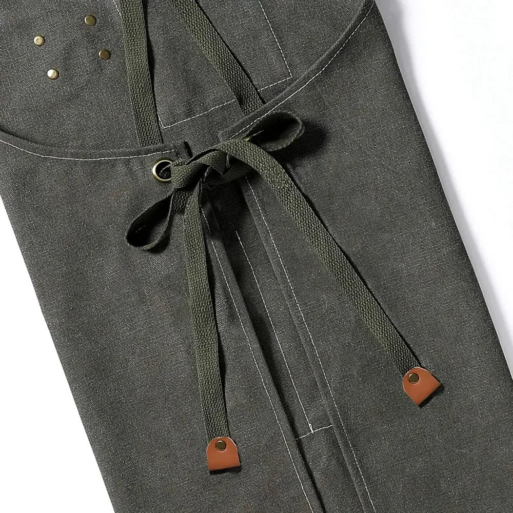 Canvas Apron, Unisex ,for Cooking, Grill, Restaurant, Cafe & Beauty Studio Use