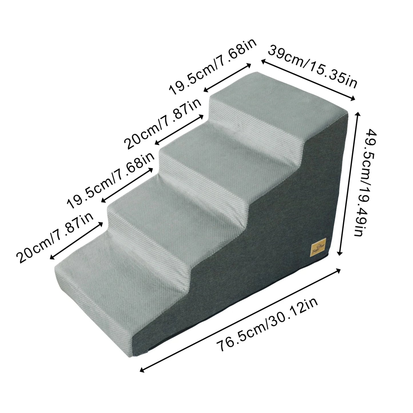 3/4 Step Dog Stairs with Washable Cover, Non-Slip
