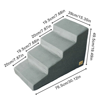 3/4 Step Dog Stairs with Washable Cover, Non-Slip