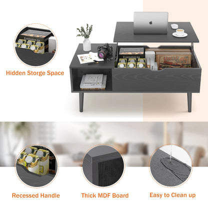 Lift Top Coffee Tables For Living Room, 39.37"x19.7" Wood, Adjustable Storage Shelf, Easy Lift Or Lower