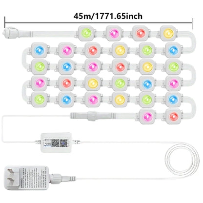 50FT/100FT/150FT/200FT/300FT Permanent Outdoor Lights, Waterproof RGB String Lights