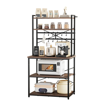 Kitchen Bakers Rack, 23.6 In/31.5 In/35.4 In  Stand with X-Shaped Support Bar, Coffee Bar for Cups & Dishes
