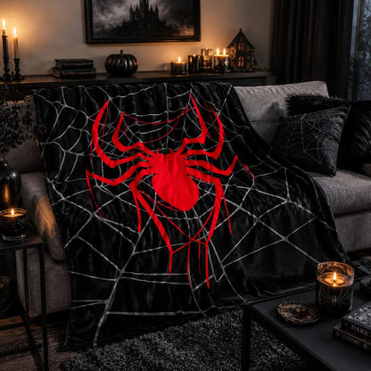 1pc Soft Flannel Blanket with Spider Print Design, Perfect for Napping, Working, Studying, or Traveling