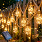 1pack solar retro hemp rope string light, 38.1/18.1FT outdoor string light, 10 modes, automatic switch