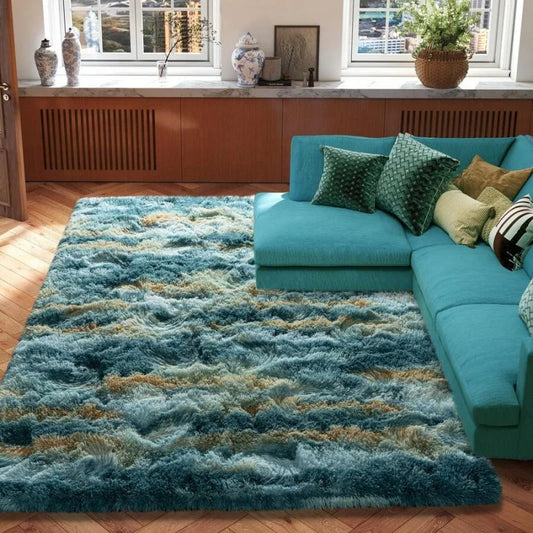 Soft Shag Rugs For Bedroom, Living Room, Luxury Modern Plush Carpet for Girls Boys Room Dorm Indoor