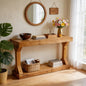 120cm Solid Wood Console Table, Farmhouse Entryway Table, Rectangular Couch Tables, Behind Sofa Accent Tables for Hallway ,Living Room