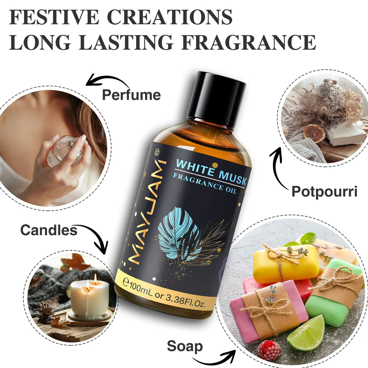 100ml Fragrance Oil, Coconut & Vanilla White Musk Sea Breeze Baby Powder Dragons Blood Sweet Tobacco Freesia for Aromatherapy Diffuser Humidifier Burner, Strawberry Watermelon Cherry Coconut Cranberry